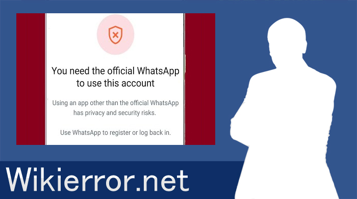 You need the official WhatsApp to use this account Using an app other than the official WhatsApp has privacy and security risks Use WhatsApp to register or log back in.